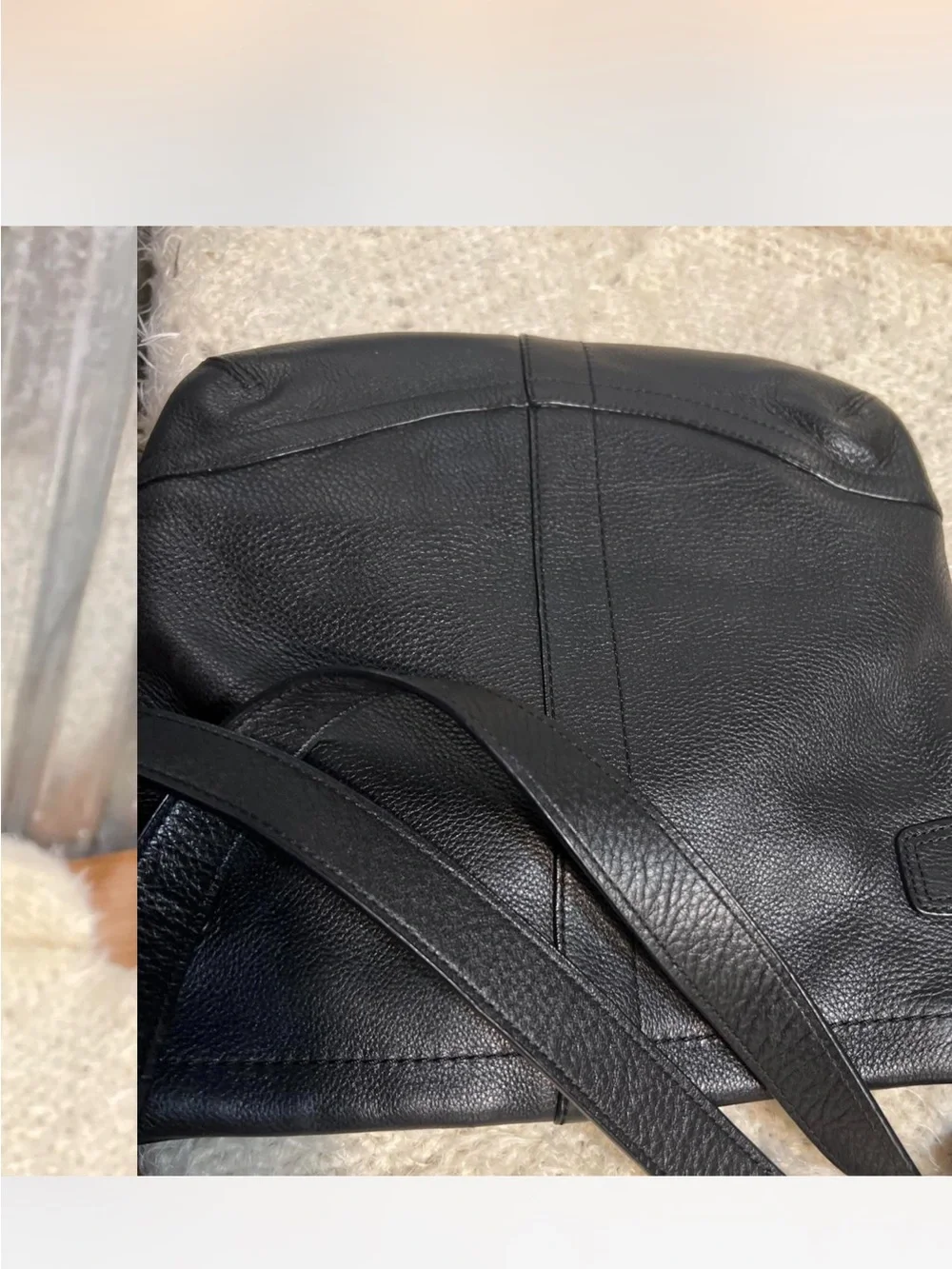Coach Black Pebbled Leather Shoulder/crossbody Bag with Silver Chain